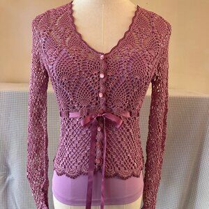 Vintage Betsey Johnson New York Crocheted Cardigan